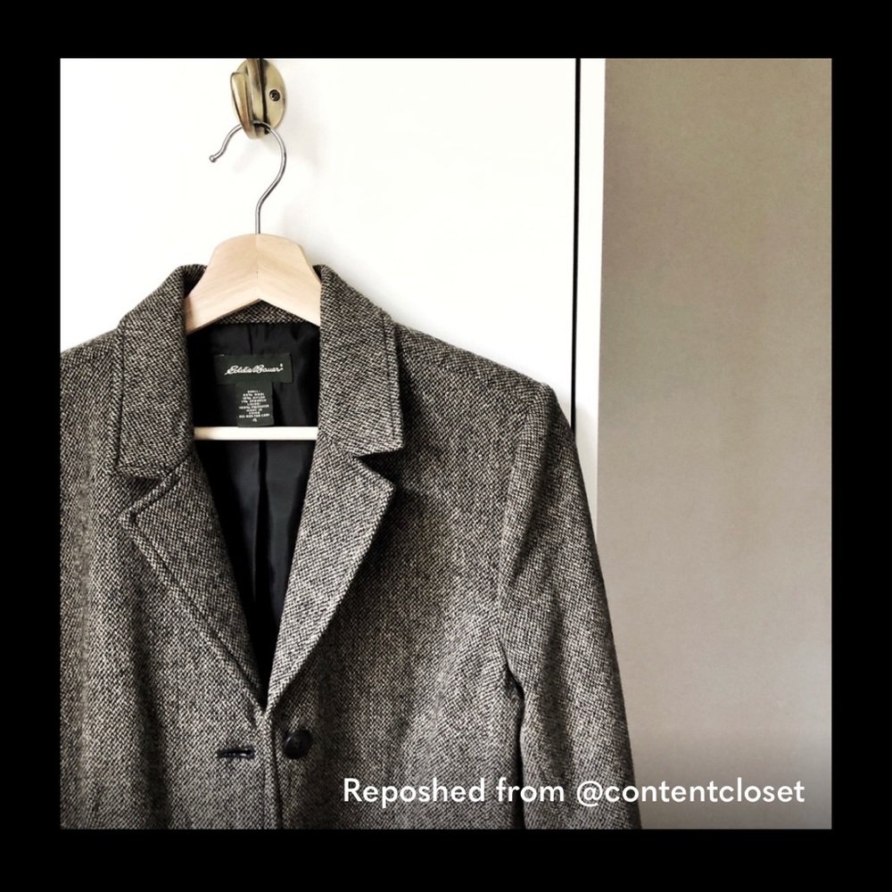 Eddie Bauer tweed wool blend blazer jacket